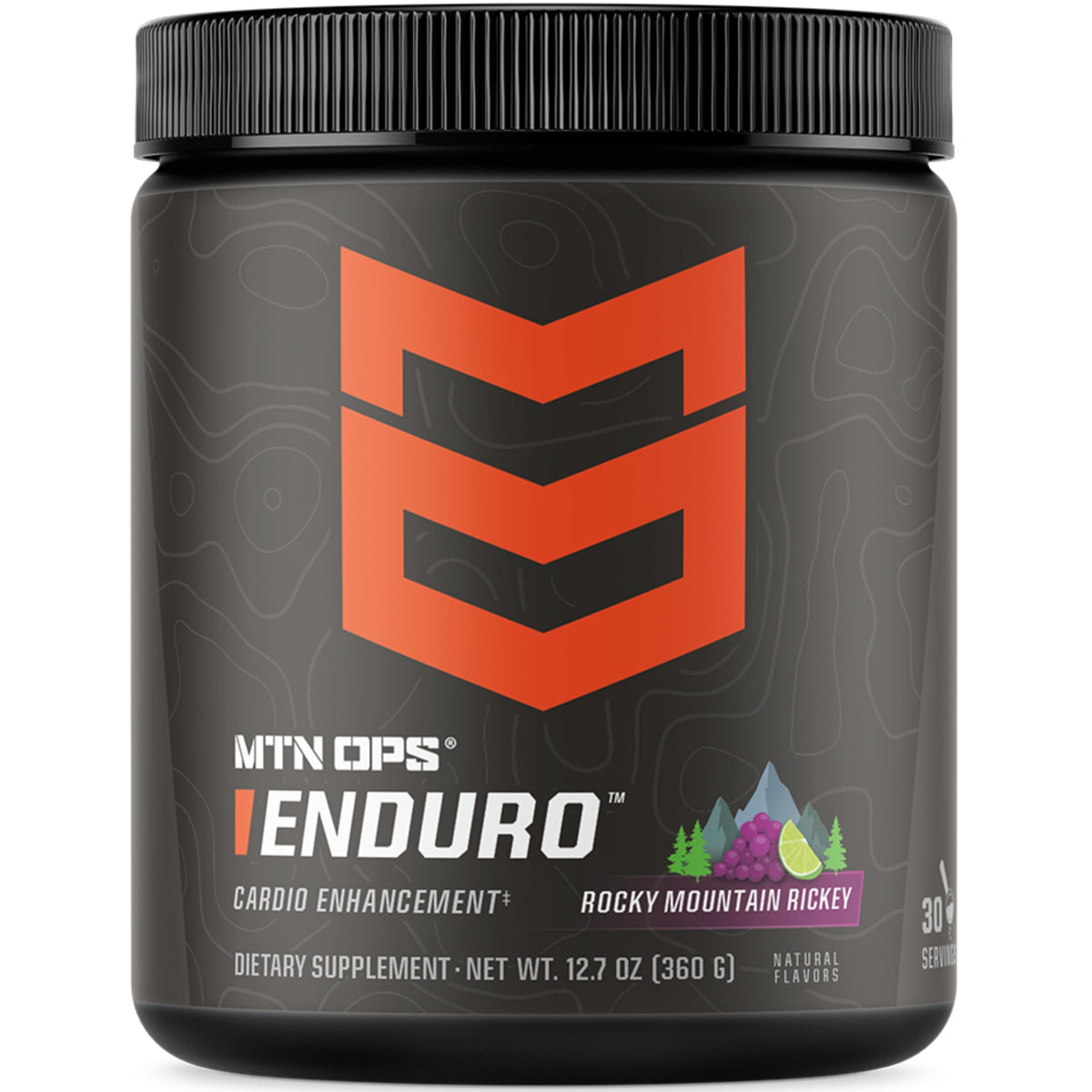 MTN OPS Enduro bottle pour, caffeine-free pre-workout for endurance during training.