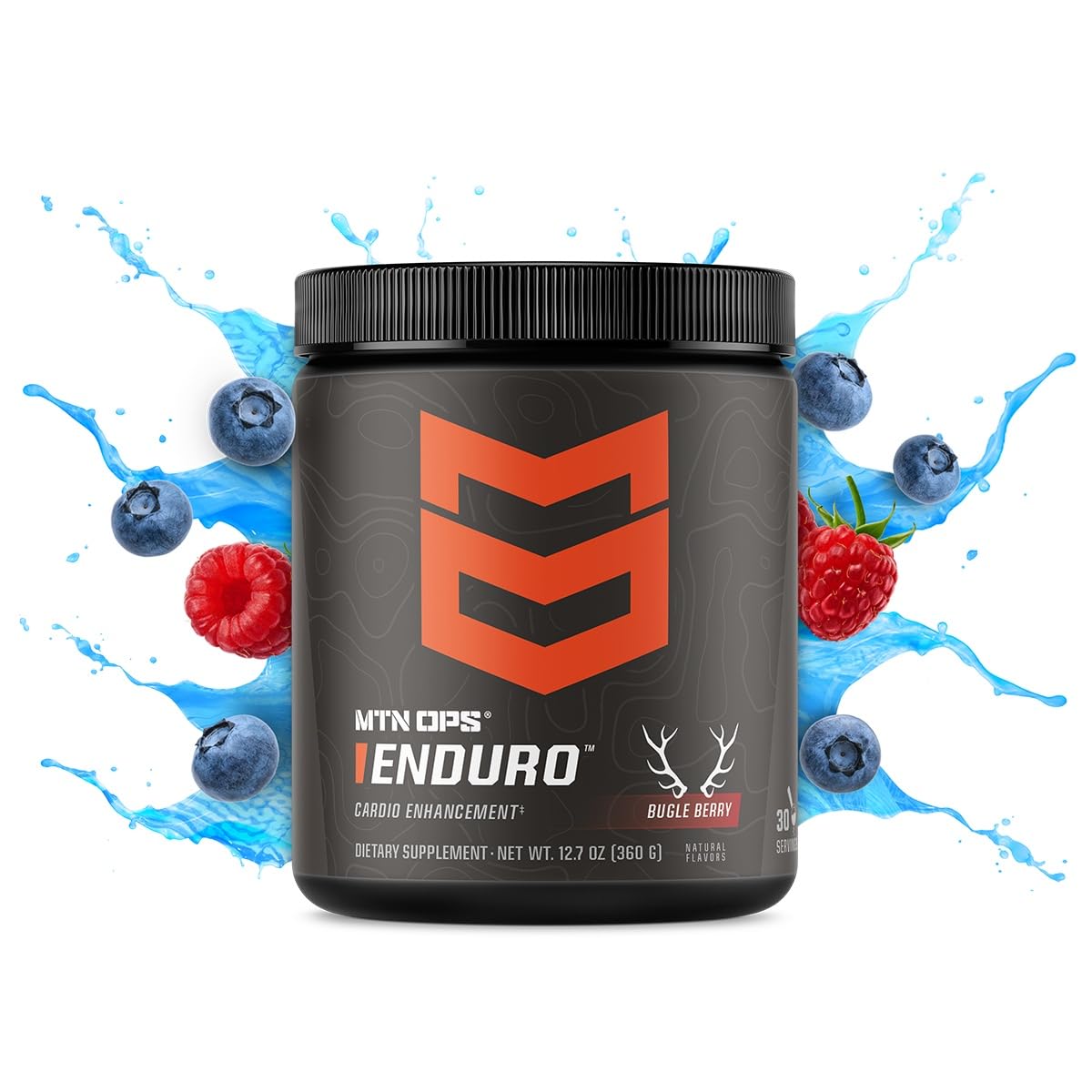 MTN OPS Enduro powder scoop showing precise, mess-free dosing for workouts.