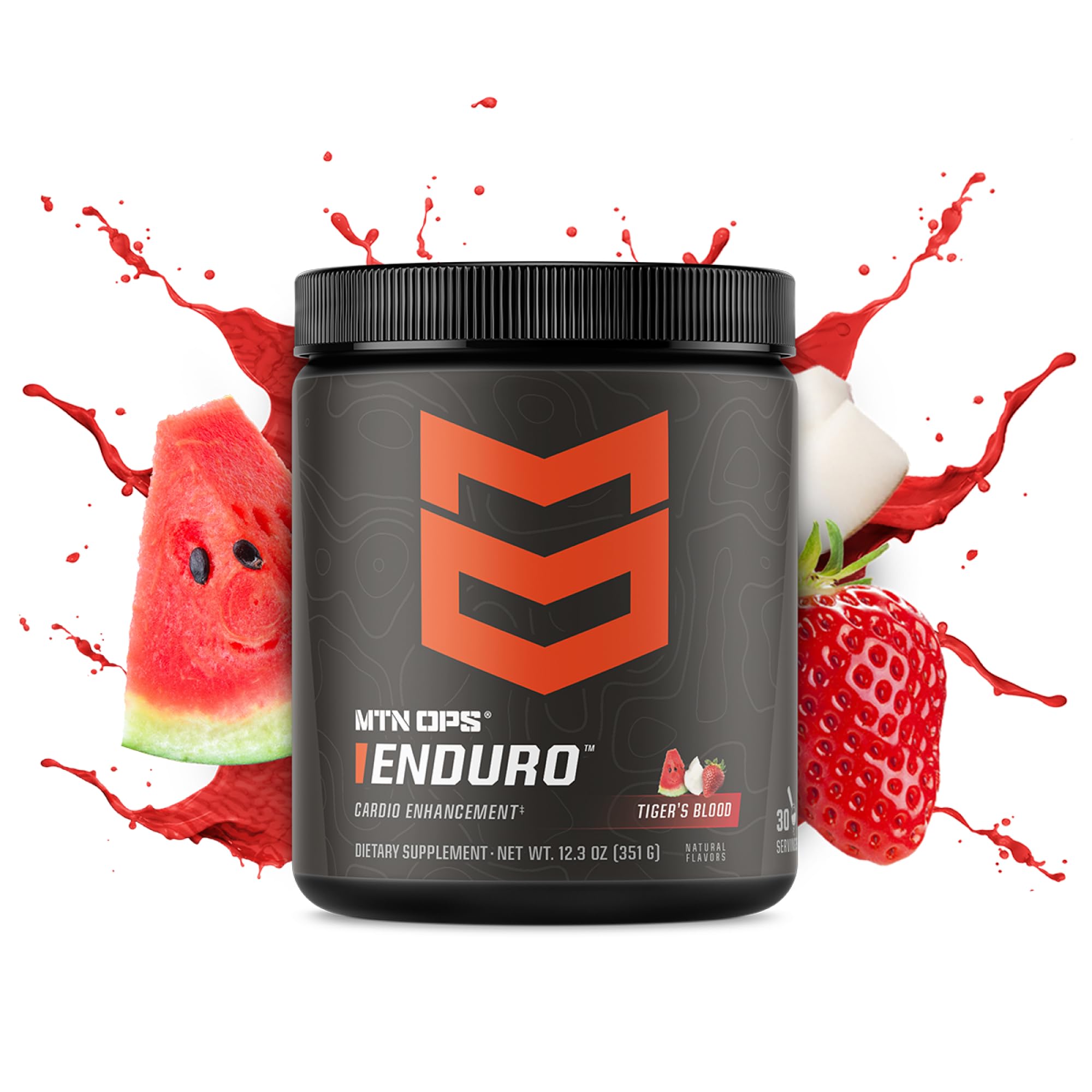 MTN OPS Enduro label close-up highlighting key nitric oxide ingredients