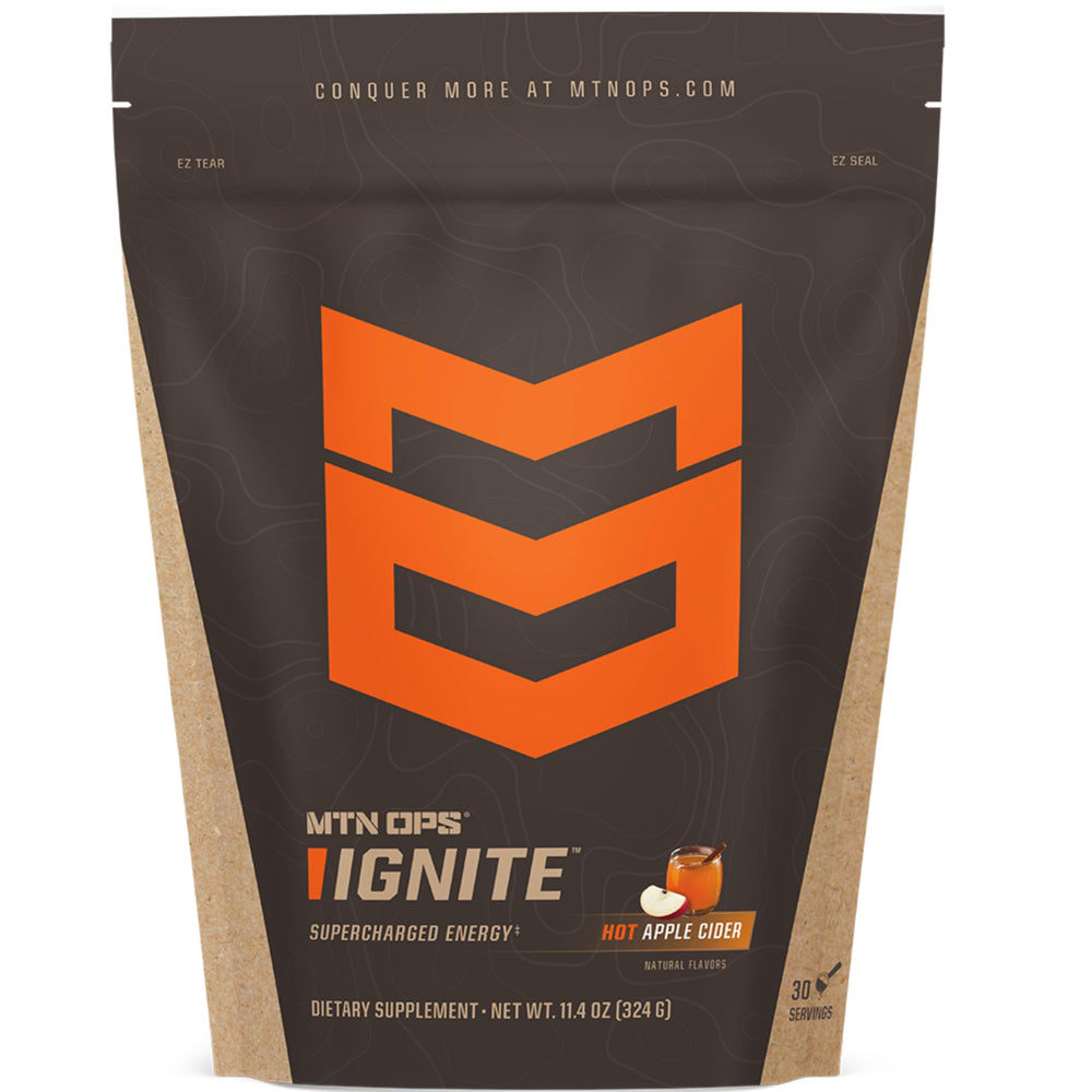 MTN OPS Hot Ignite coffee brew energizes outdoor adventures with apple cider flavor.