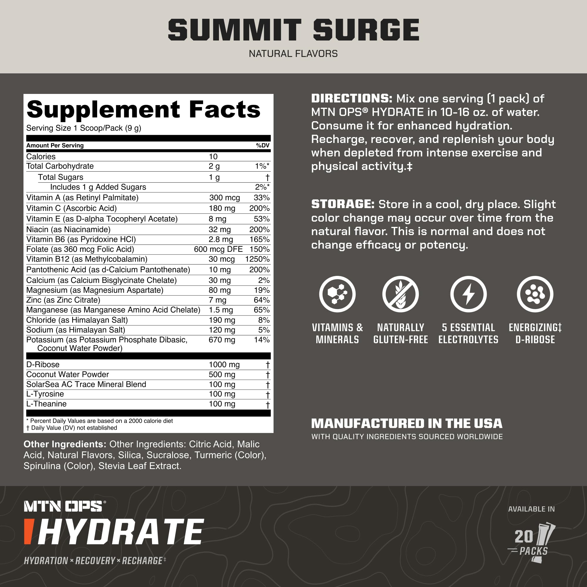MTN OPS Hydrate powder dissolving in water for fast refreshment.