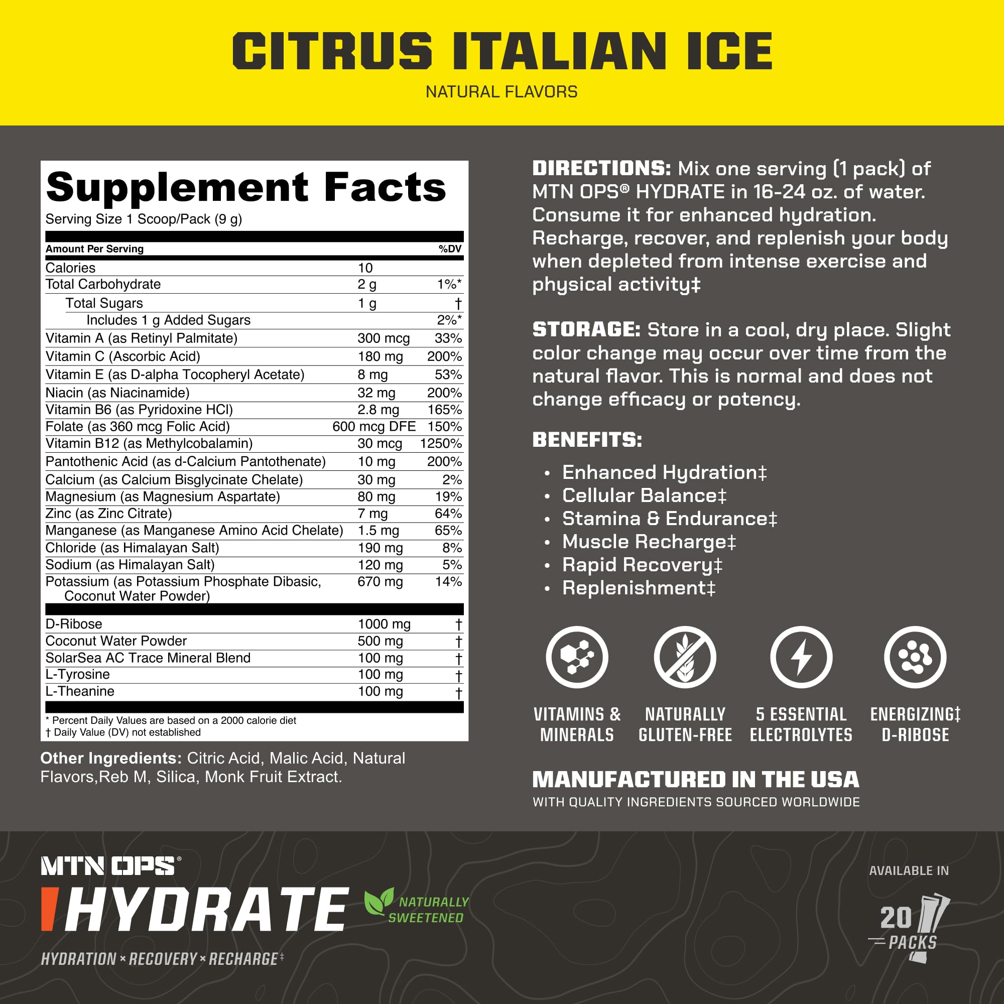 MTN OPS Hydrate glass of refreshing citrus drink