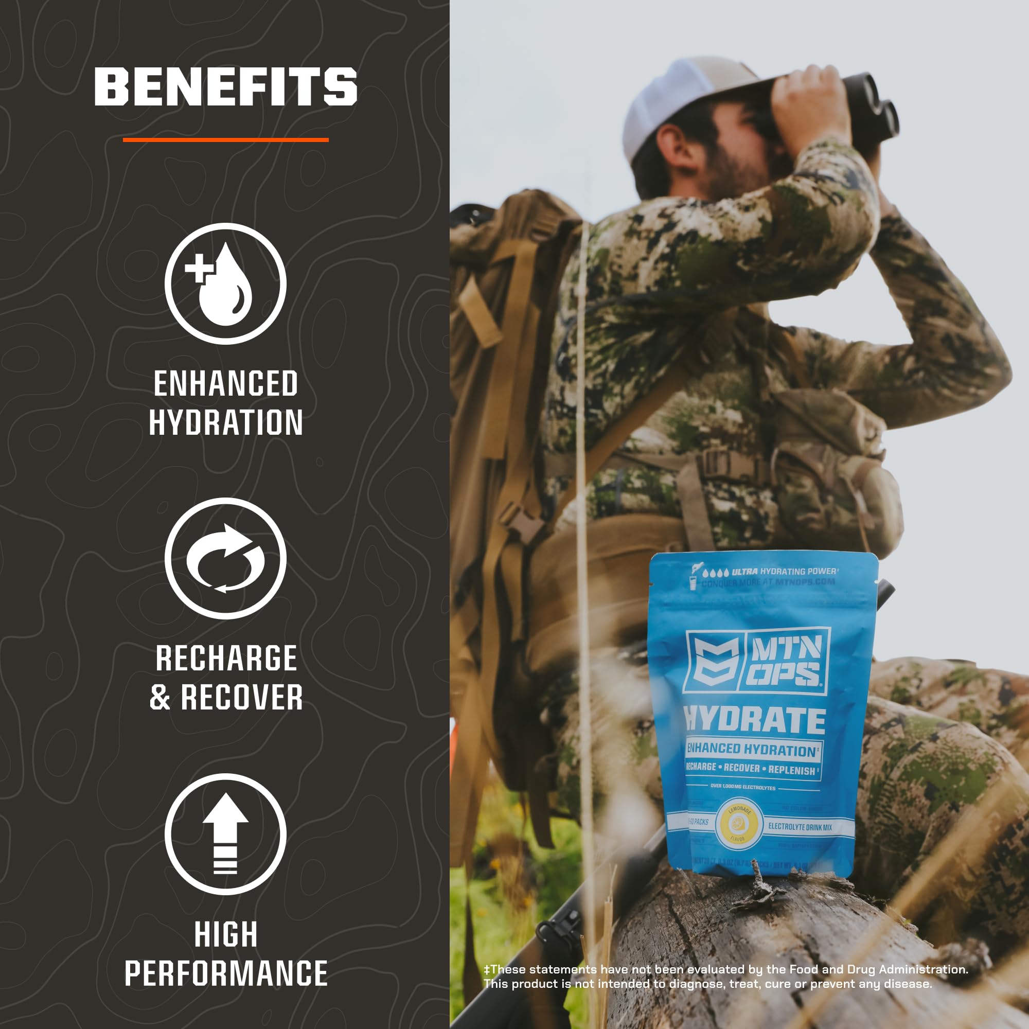 MTN OPS Hydrate mixed in water to show rapid hydration