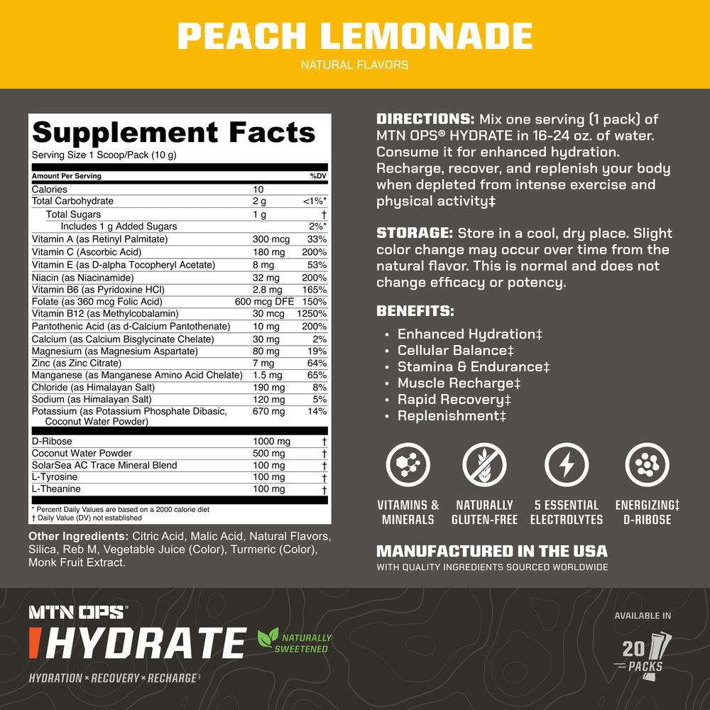 MTN OPS Hydrate with monk fruit is naturally sweetened and sugar-free.