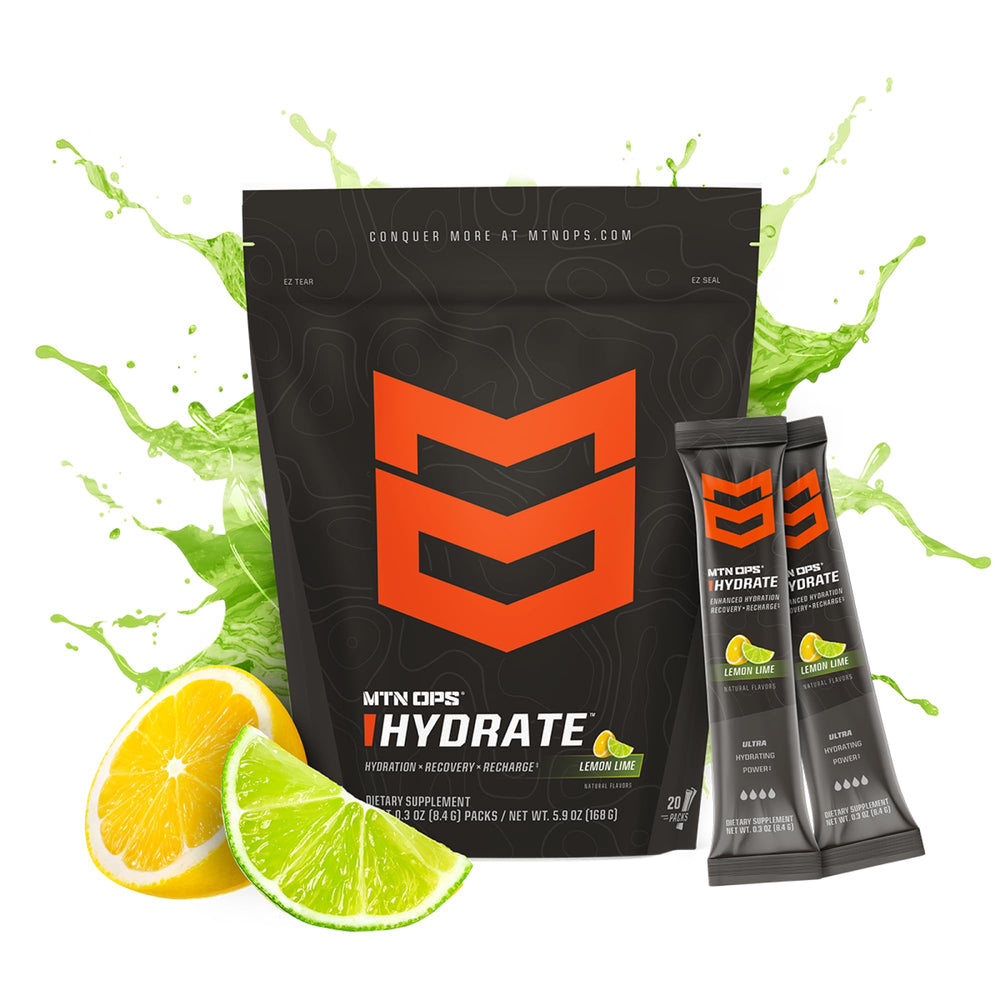 MTN OPS Hydrate on-the-go packets ideal for workouts and travel