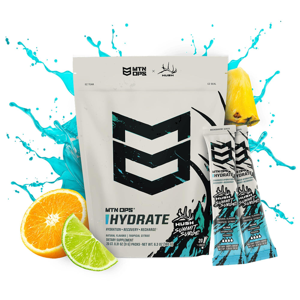 MTN OPS Hydrate packs in hand, ready for outdoor activity.