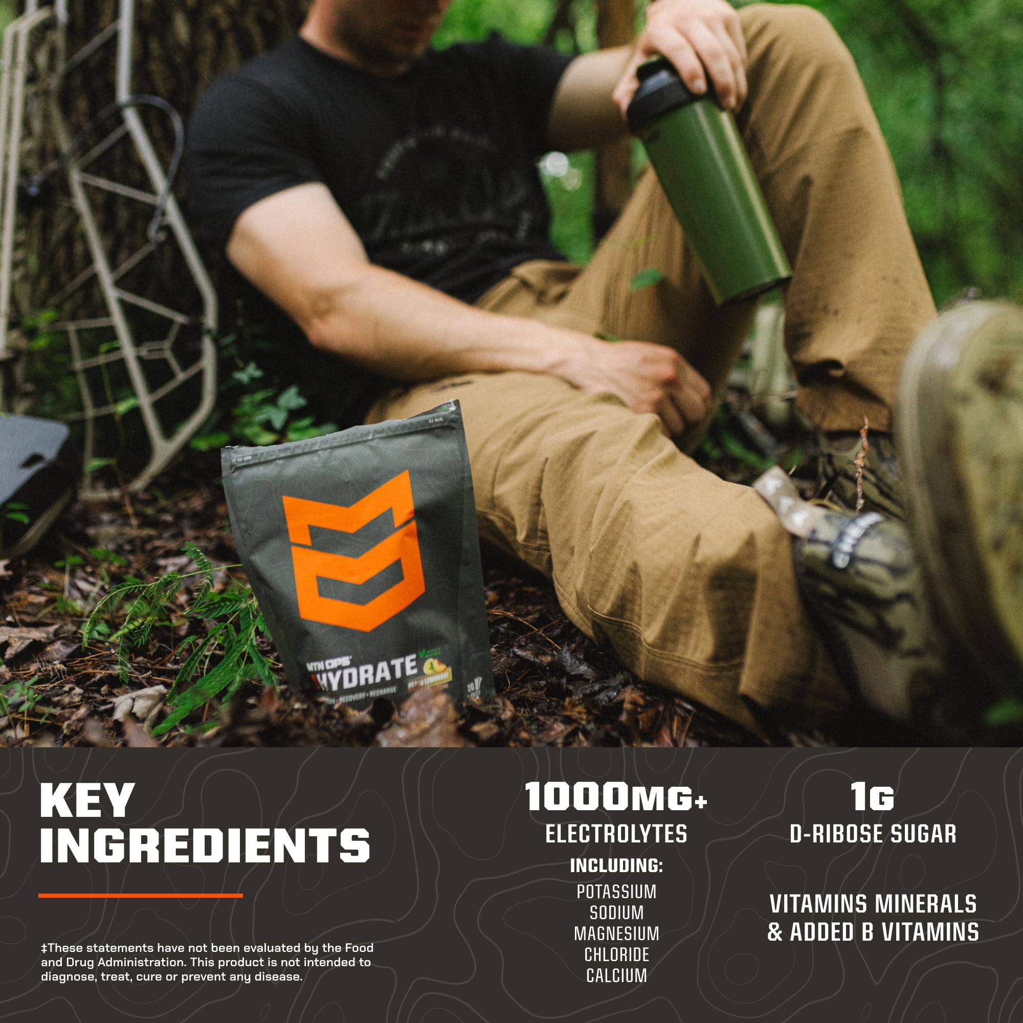 MTN OPS Hydrate helps prevent cramps and sustain energy during workouts.