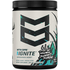 MTN OPS Ignite bottle displays the energy powder for clean, sustained energy