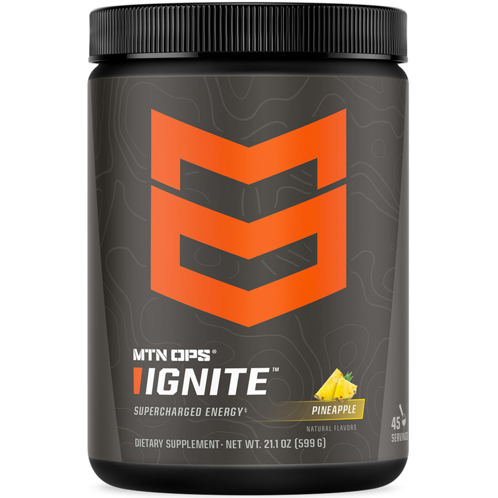 MTN OPS Ignite Pineapple Crush pack for quick, on-the-go energy and focus.