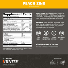 MTN OPS Ignite glass with prepared drink ready for workouts.