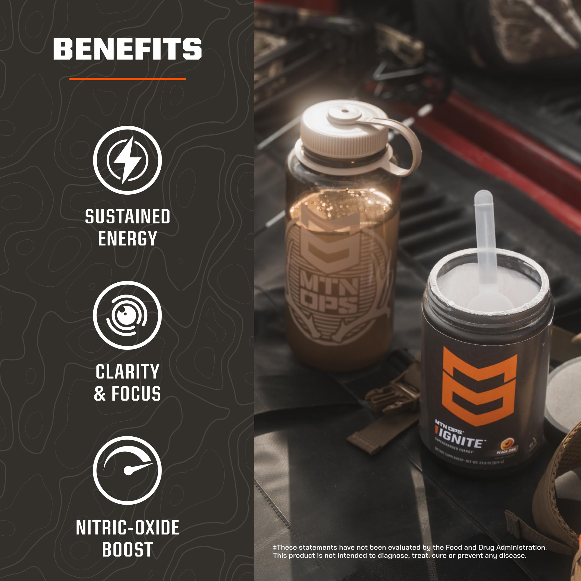 MTN OPS Ignite close-up of L-Citrulline and L-Arginine ingredients.