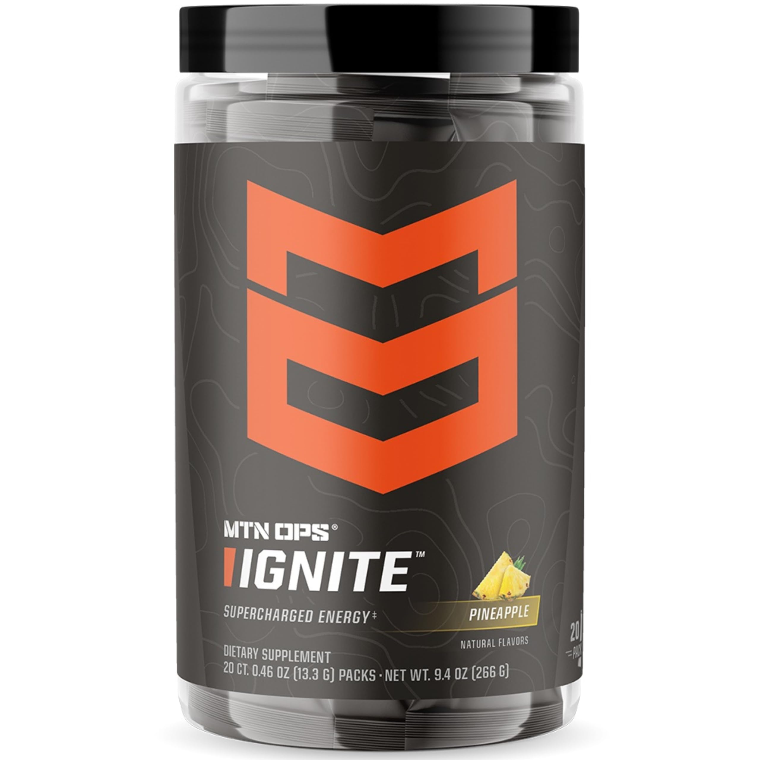 MTN OPS Ignite Pineapple Crush canister ready for outdoor energy use.