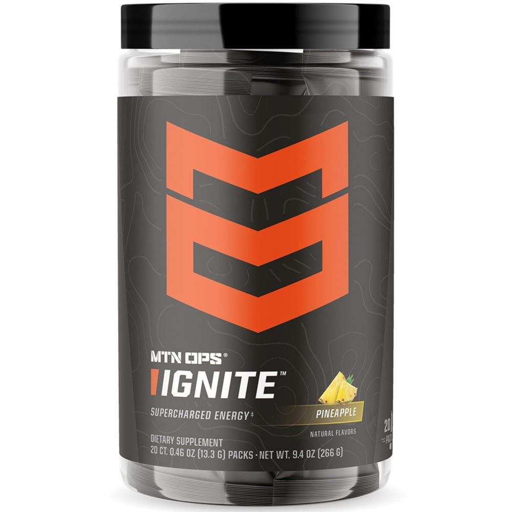 MTN OPS Ignite Pineapple Crush canister ready for outdoor energy use.