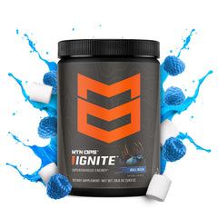 MTN OPS Ignite scoop dissolving in water for a quick boost.