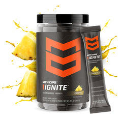 MTN OPS Ignite scoop demonstrates easy measurement for quick pre-workout boosts.