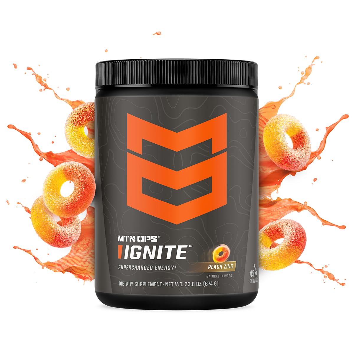 MTN OPS Ignite scoop beside tub for quick energy and focus boost.