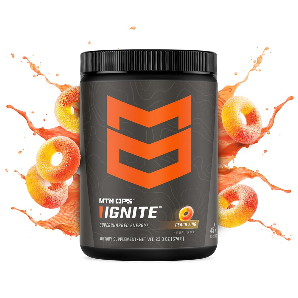 MTN OPS Ignite scoop beside tub for quick energy and focus boost.