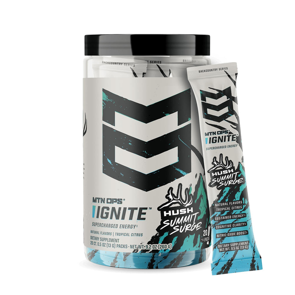 MTN OPS Ignite Brain Blend close-up highlighting nootropics for mental focus