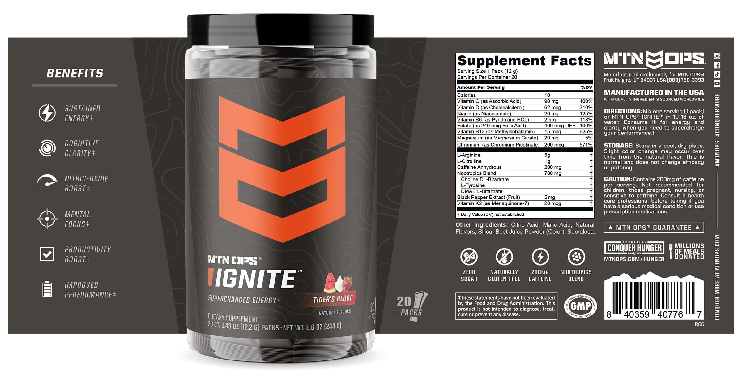 MTN OPS Ignite Trail Packs packaging and serving options for convenience.