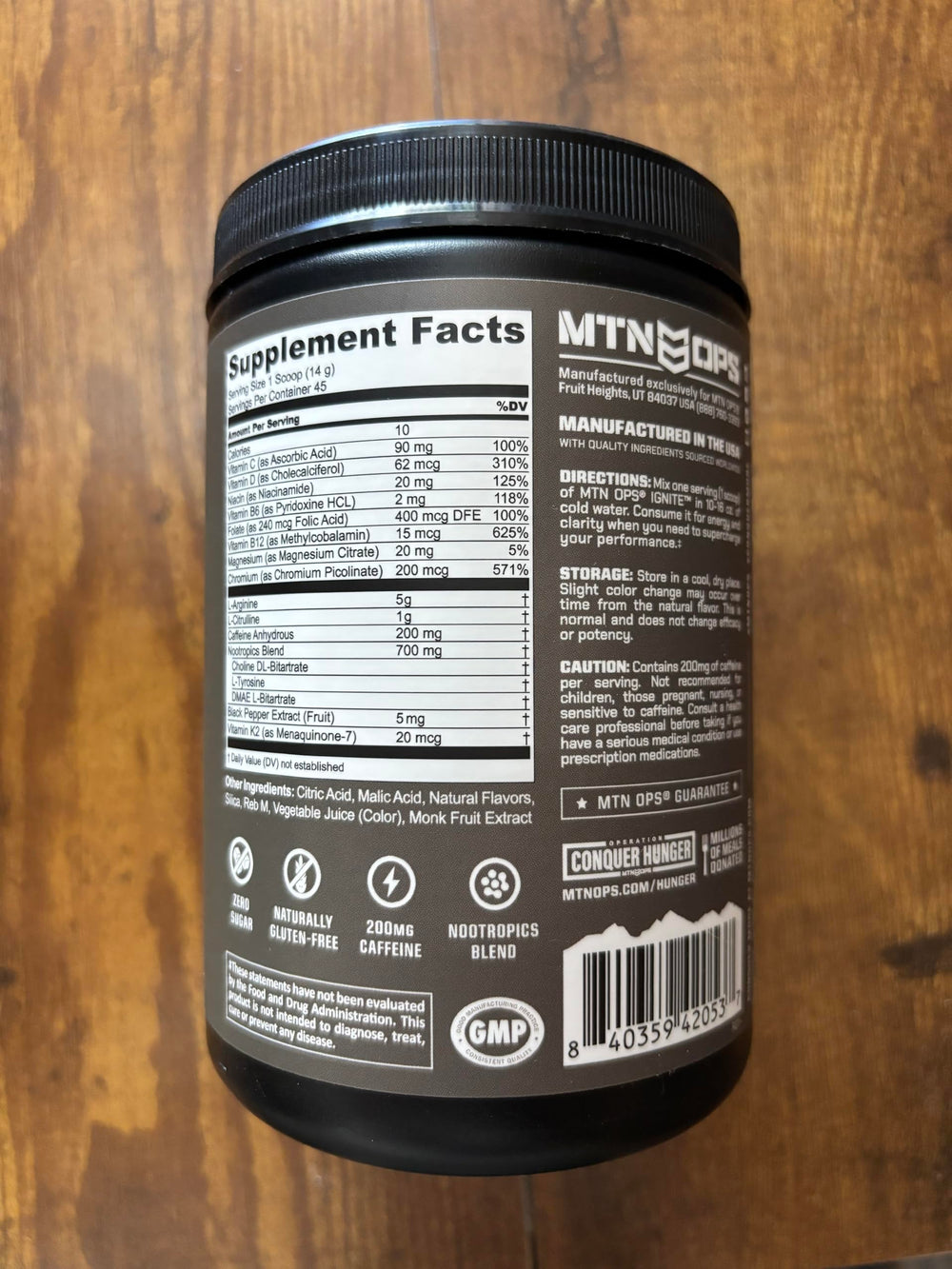 MTN OPS Ignite workout scene illustrating sustained energy and hydration support.