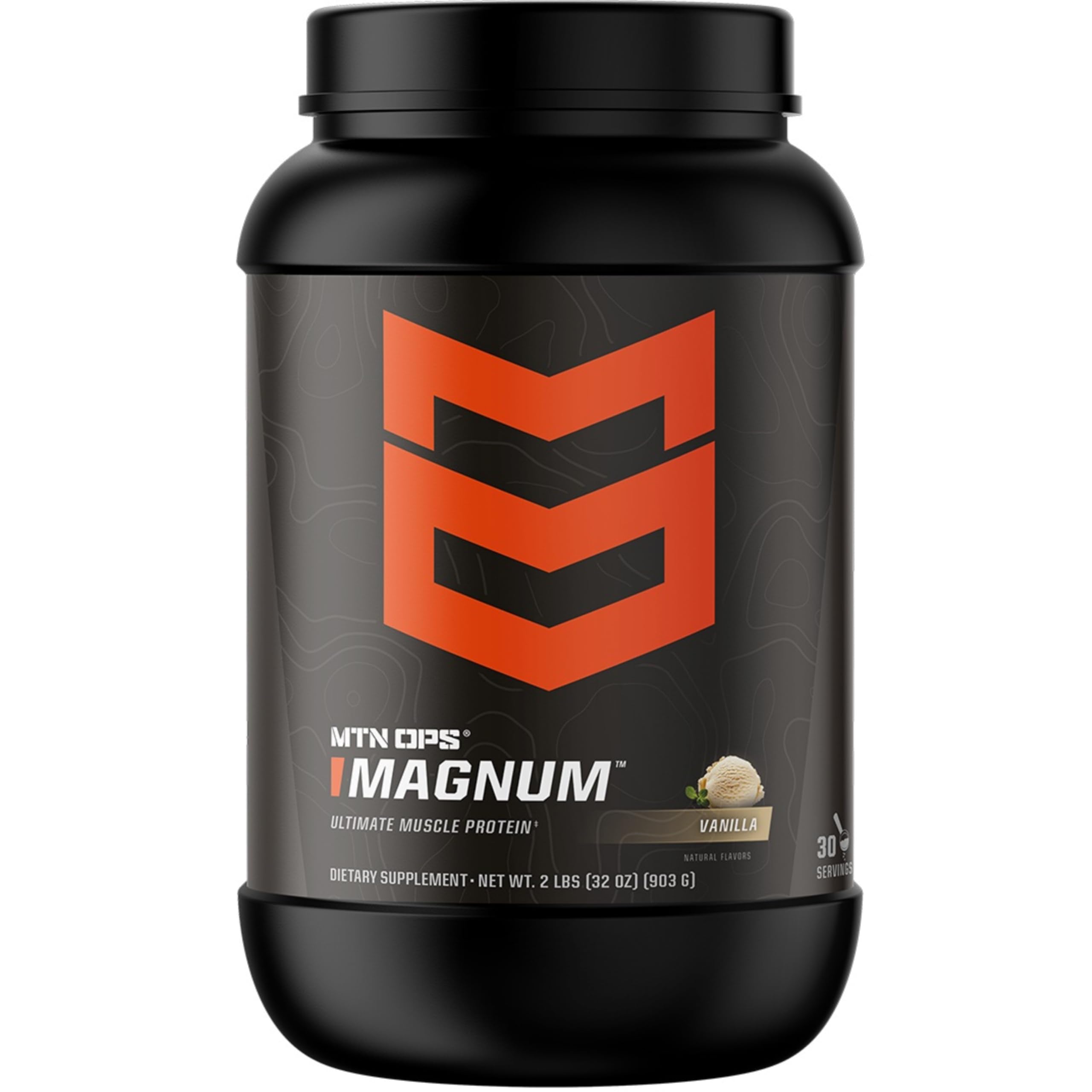 MTN OPS Magnum Vanilla powder tub for daily muscle support and recovery.