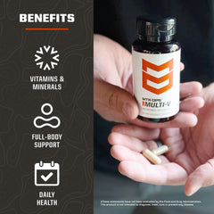 MTN OPS Multi-V bottle label close-up with ingredients and usage cues for daily care