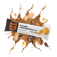 MTN OPS Protein Bars Peanut Butter Bliss nutrition panel highlights 20 g protein per bar.