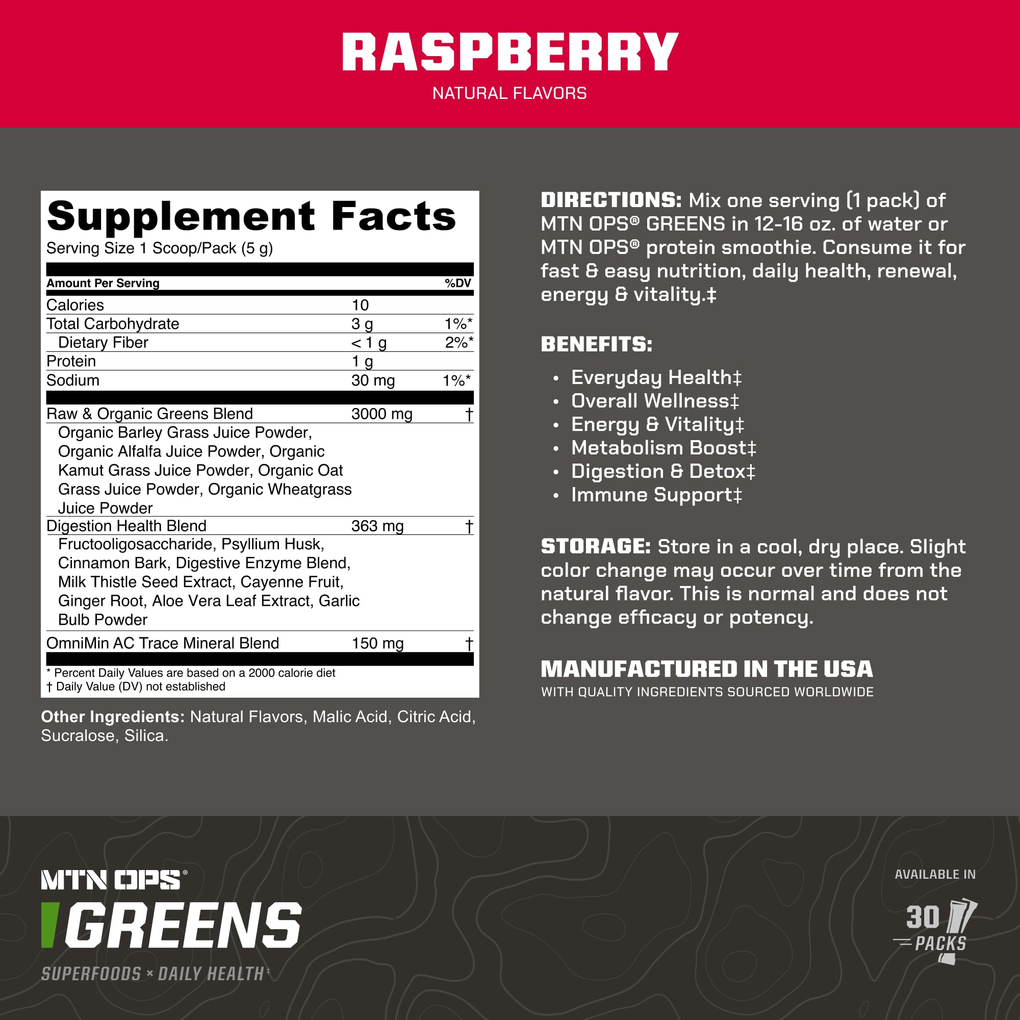 MTN OPS Super Greens stick dropped into water for quick hydration.
