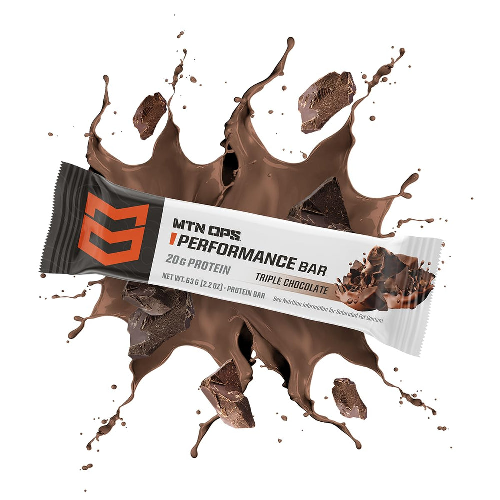 MTN OPS Triple Chocolate Mudslide nutrition label closeup showing protein and sugar.