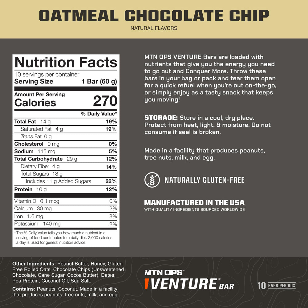 MTN OPS Venture Bar closeup of ingredients highlights peanuts and natural fibers