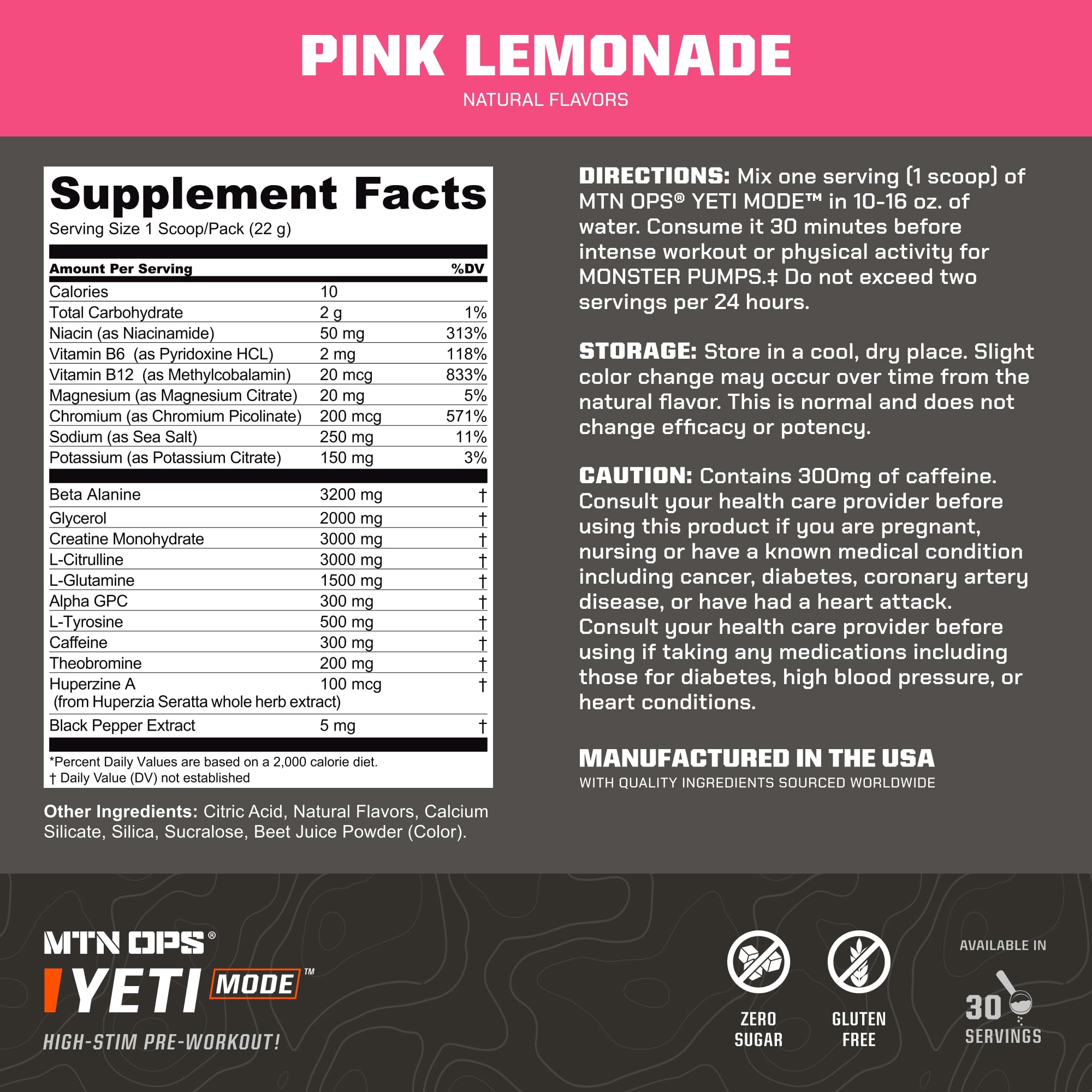 MTN OPS Yeti Mode beta-alanine tingling detail signaling endurance-focused blend in action