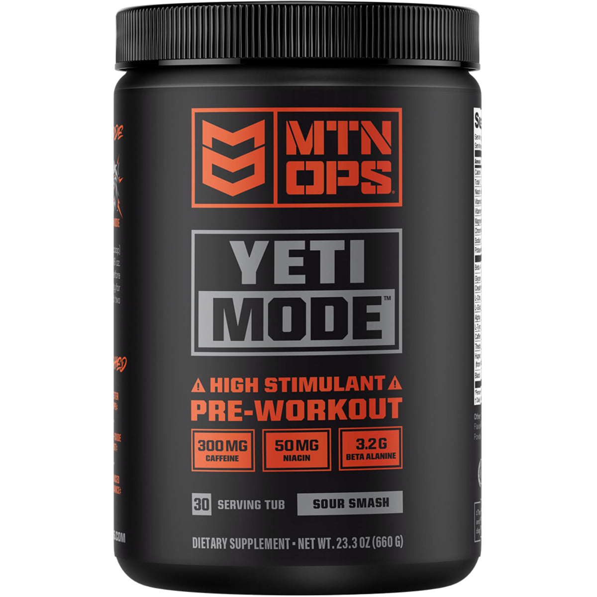 MTN OPS Yeti Mode tub with scoop ready for high-energy training.