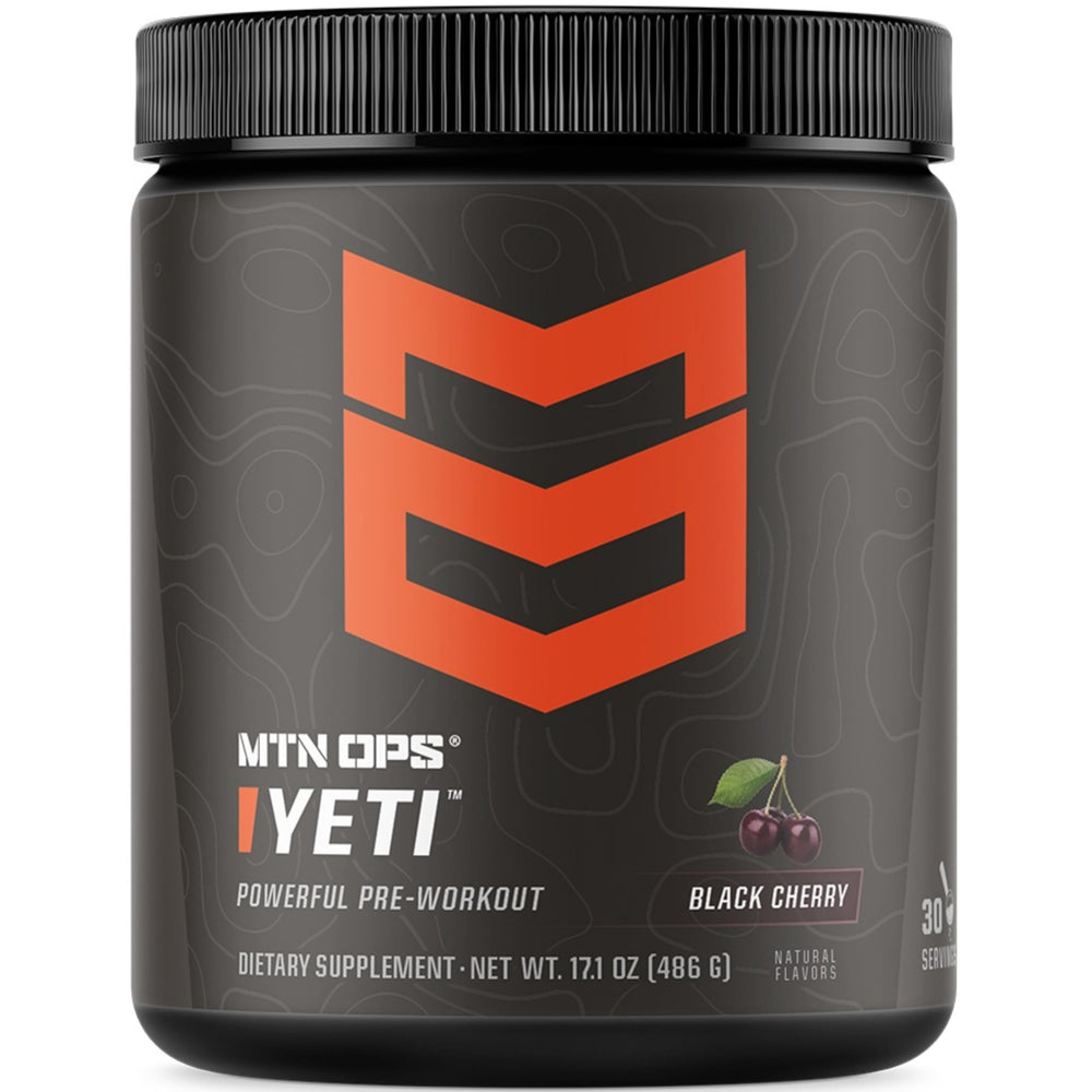 MTN OPS YETI powder tub ready-to-mix for disciplined pre-workout energy.