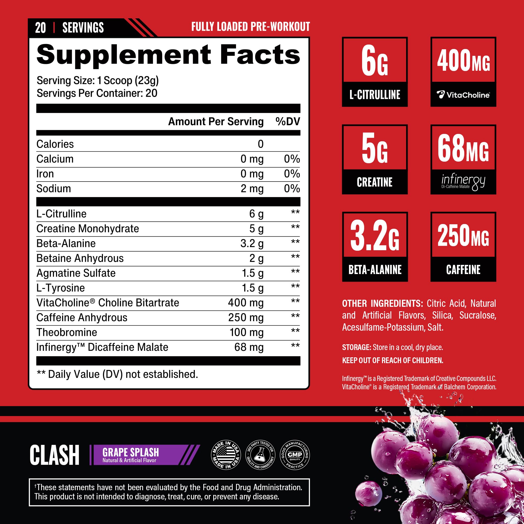 MTS Clash grape-splash glass-ice showing a refreshing pre-workout drink