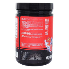 Close-up of the MTS Machine Fuel label highlighting vegan amino acids