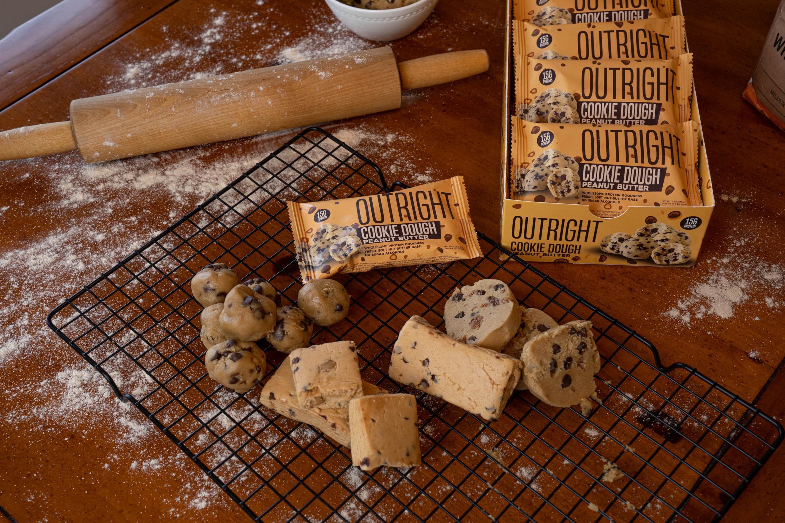 MTS Outright Bar hero shot emphasizes convenient grab and go protein