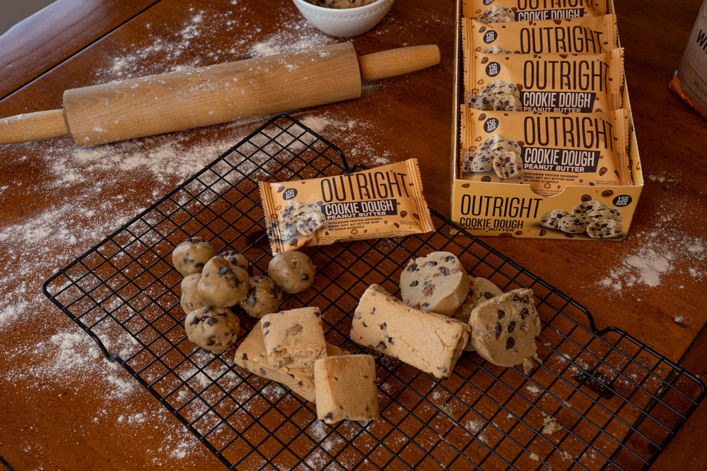 MTS Outright Bar hero shot emphasizes convenient grab and go protein
