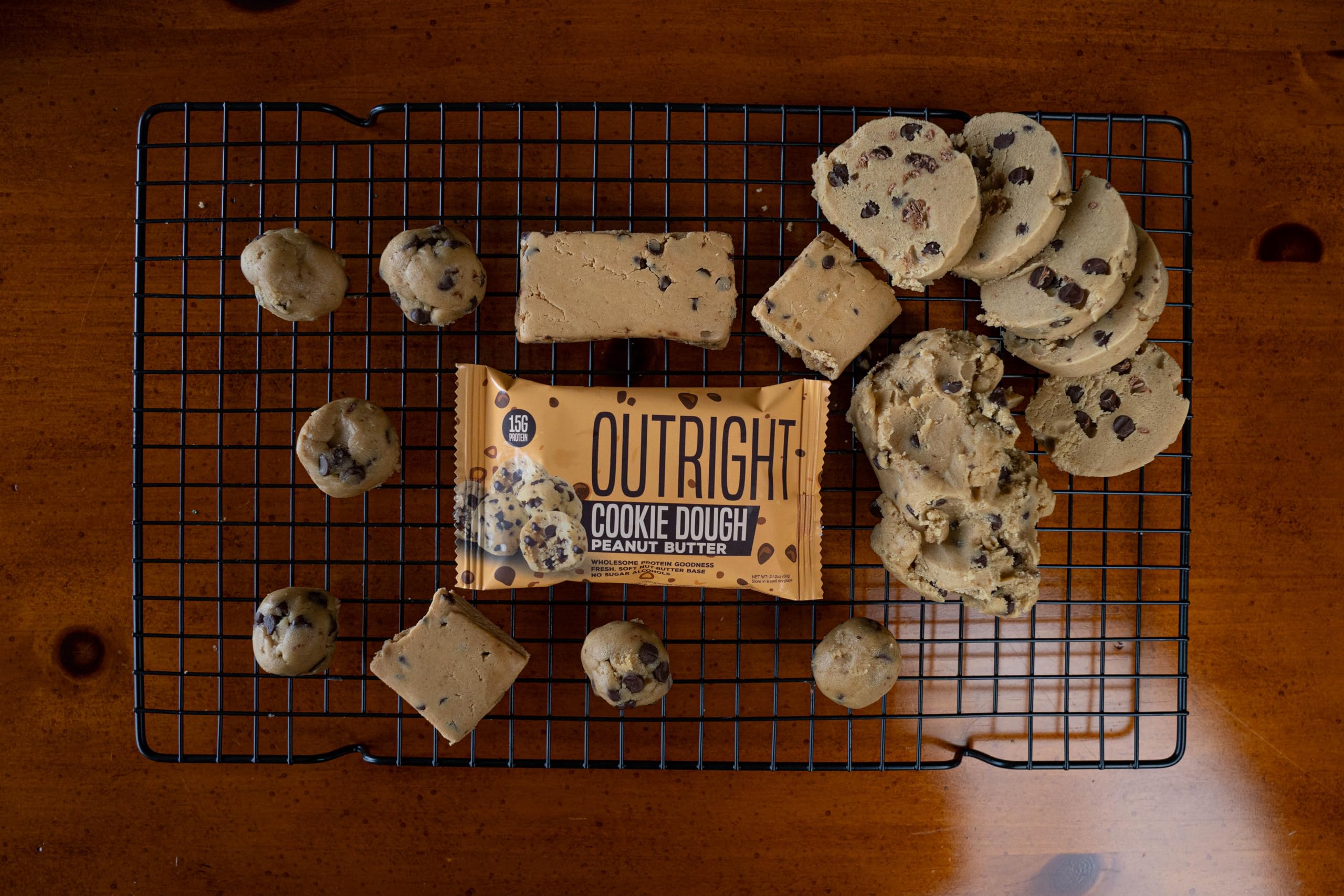 MTS Outright Bar label close-up highlights no sugar alcohols