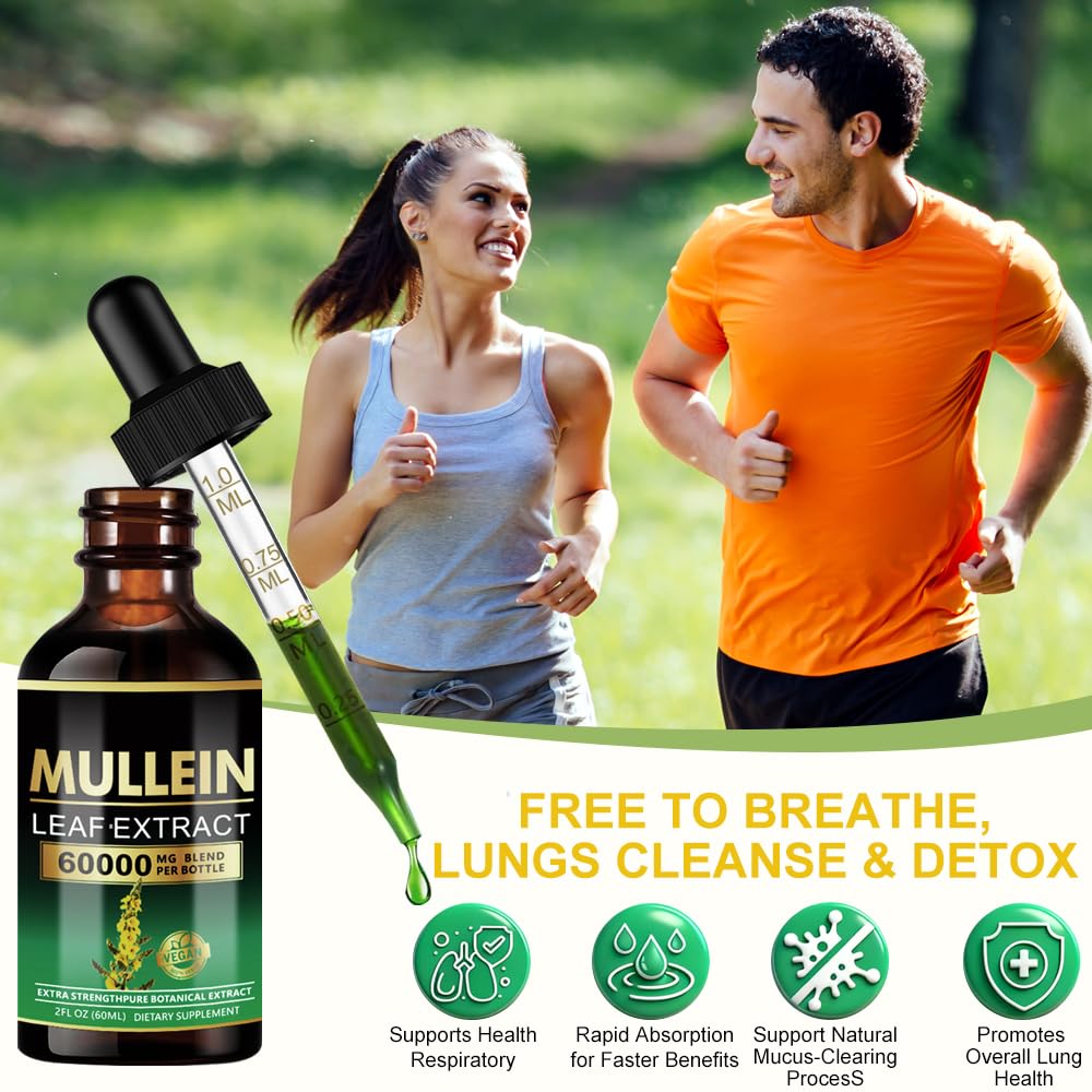 Mualgafy Mullein Drops dropper for gentle respiratory support.
