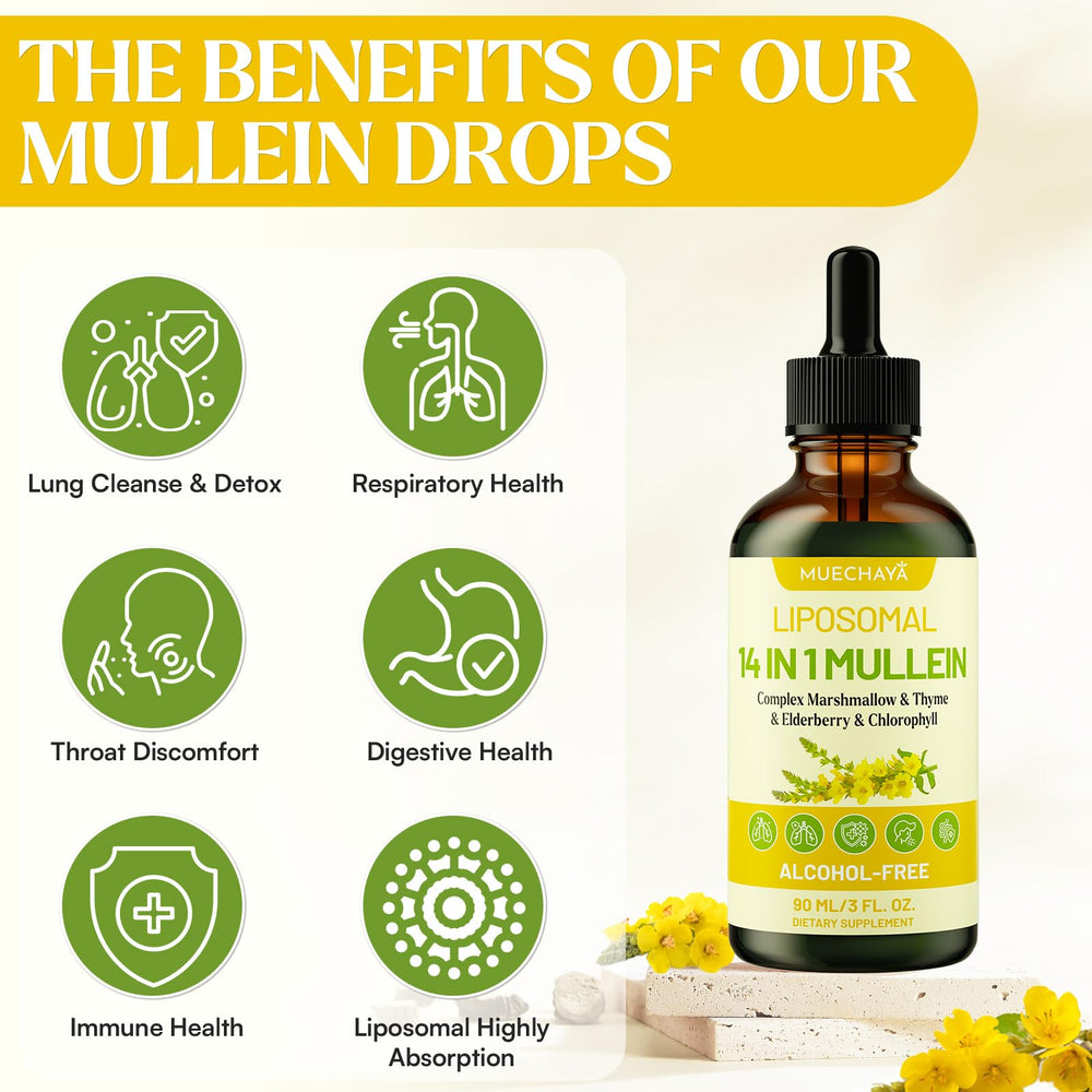 Liposomal technology highlights enhanced delivery in Muechaya drops.