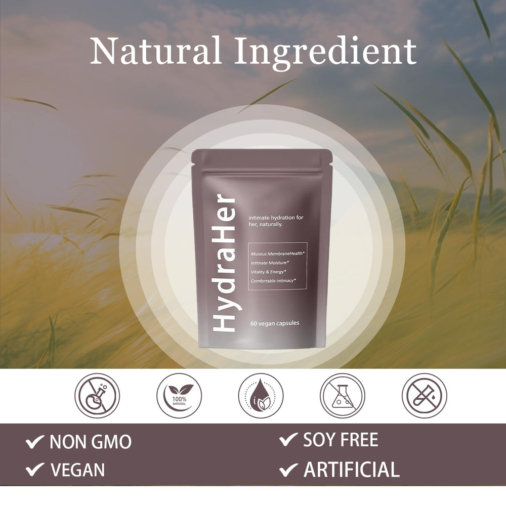 Natural ingredients Slippery Elm and Maca in HydraHer formula