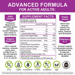 Mulittea elderberry gummies closeup, tasty chewable for mood and flavor