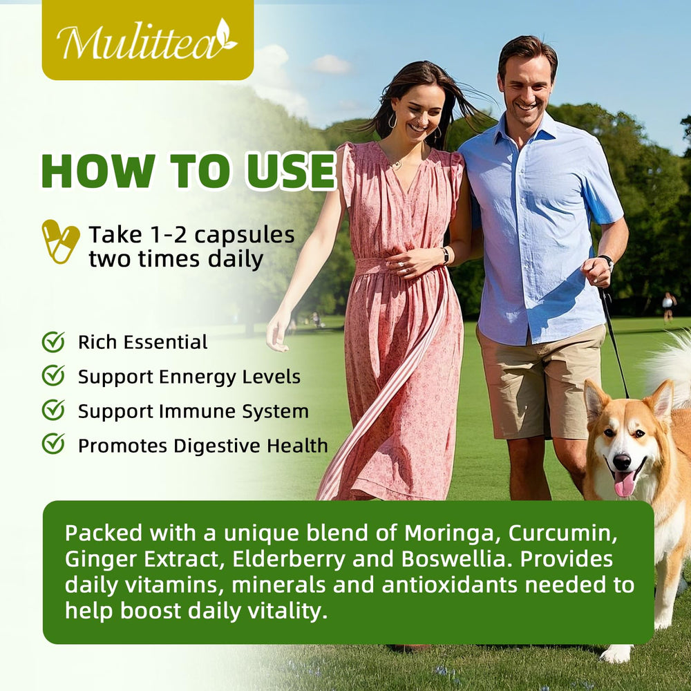 Mulittea GMP seal on bottle signaling trusted manufacturing.