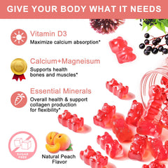 Mulittea Plan Calcium Gummies dosage pieces ready to chew.