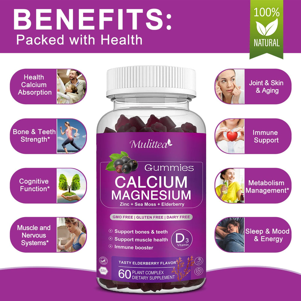 Mulittea sea moss calcium nutrients closeup, plant calcium with 70+ trace minerals