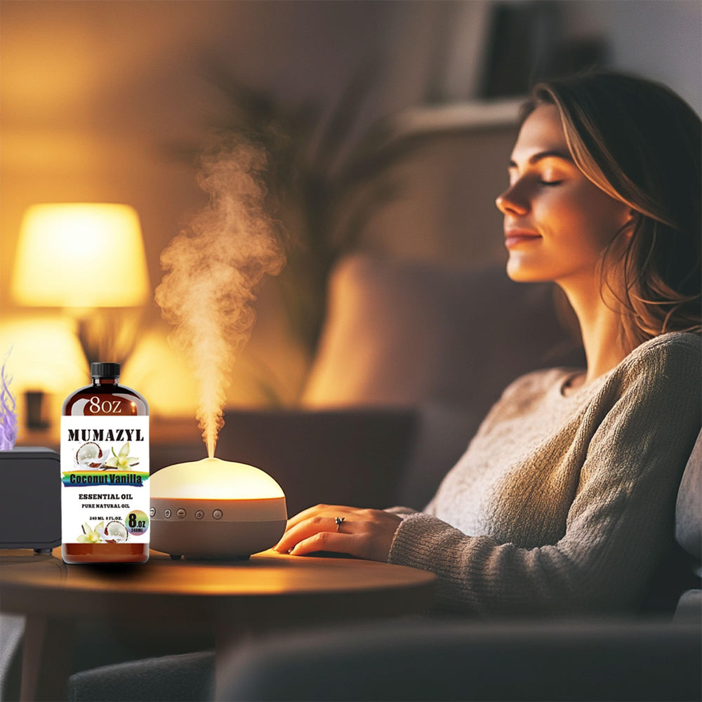 MUMAZYL Coconut Vanilla oil for DIY cleaners adds fragrance with natural mood lift.