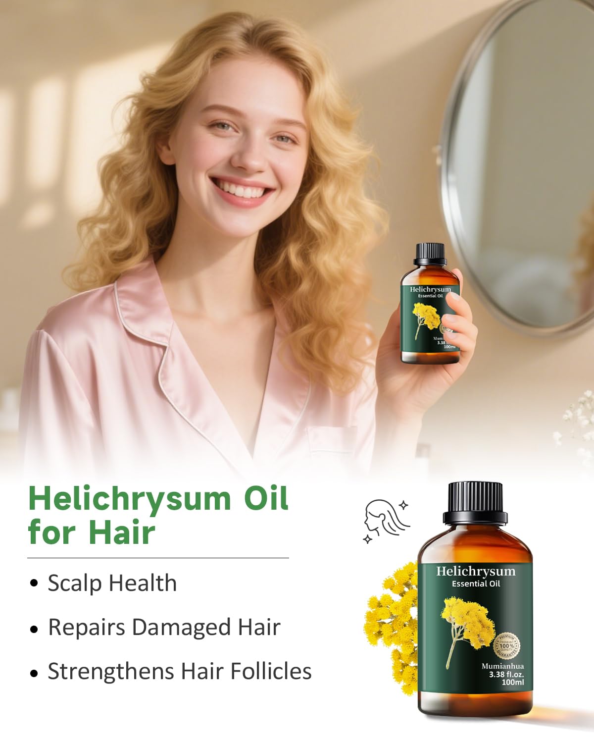 Mumianhua Helichrysum hair-care shot hints at scalp balance and natural shine