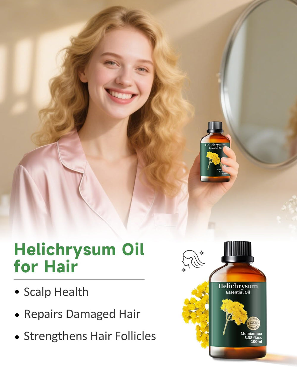 Mumianhua Helichrysum hair-care shot hints at scalp balance and natural shine