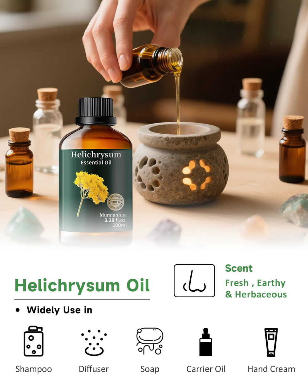 Mumianhua Helichrysum soap-making image shows vibrant addition to handmade products