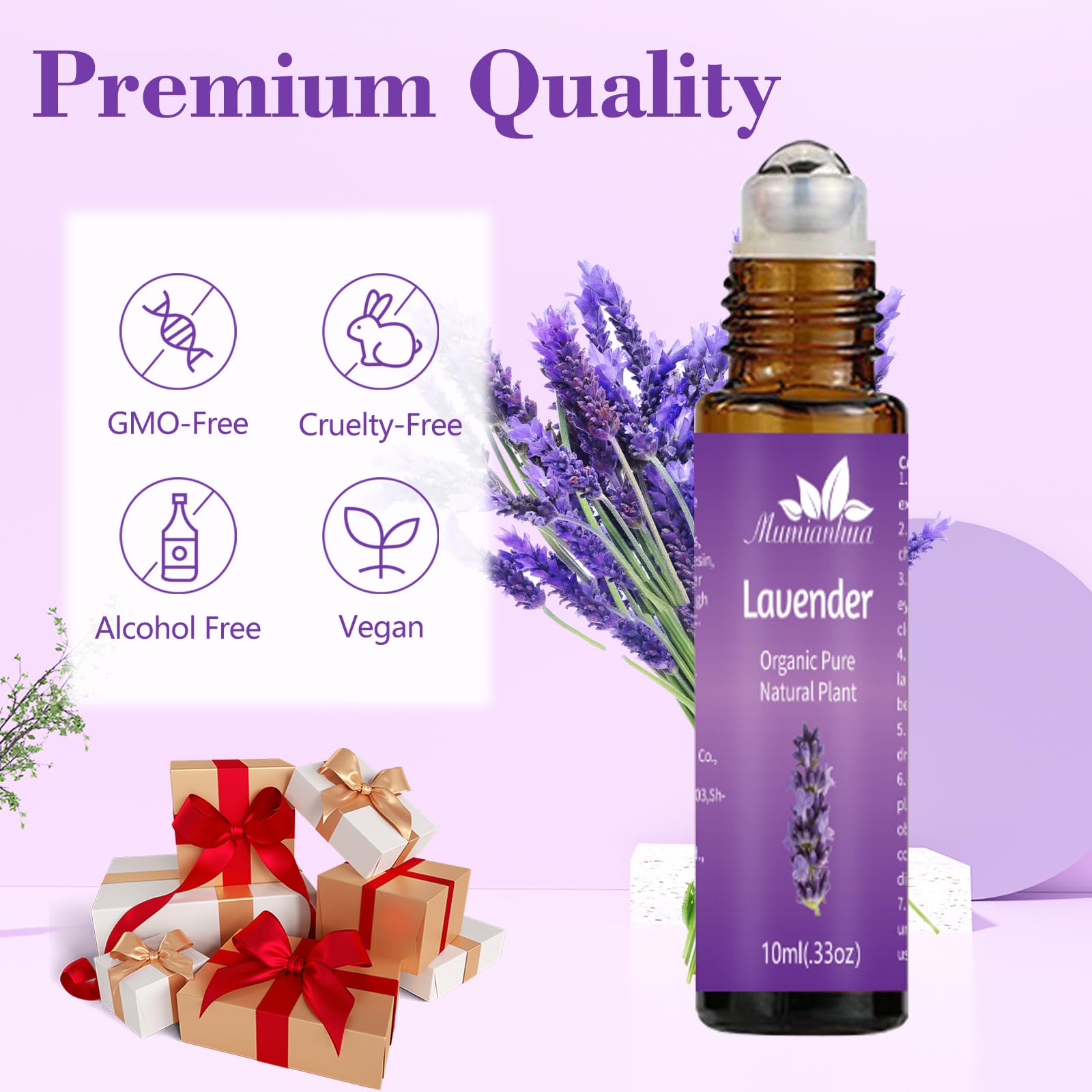 Mumianhua Lavender Roll-On rollerball in action for mess-free use.